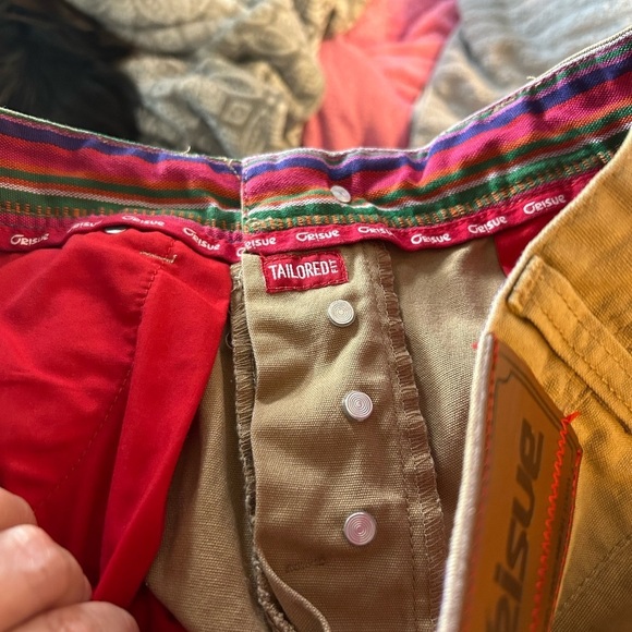 50%off w♥️ 
Orisue Men’s 34x29 tailored khaki Cotton Button Fly Jeans retro - Picture 6 of 8